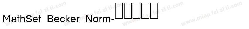 MathSet Becker Norm字体转换